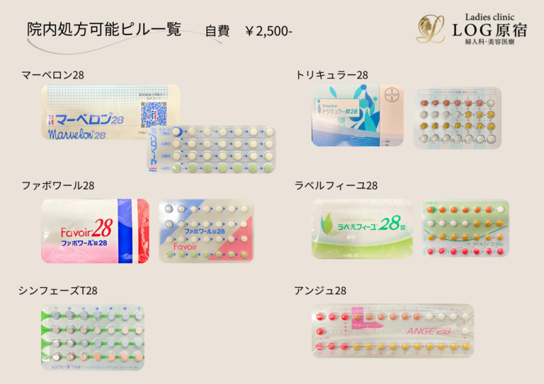 自費のピル一覧